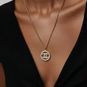 Pre-owned CHANEL Cocomark Logo Pendent Pearl Necklace