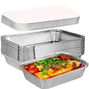 10 Heavy Duty Aluminum Foil Pans with Lids Reusable 64 oz Capacity Easy to Clean for Oven Use