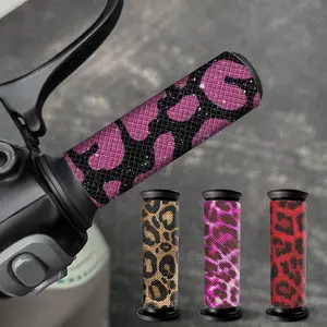 Leopard Print Motorcycle Grip Sticker, Waterproof Anti-slip Decal, Self-adhesive Grip Decal for E-bike/ Bicycle Modification Decoration, Motorcycle Stickers, Adhesive Decals