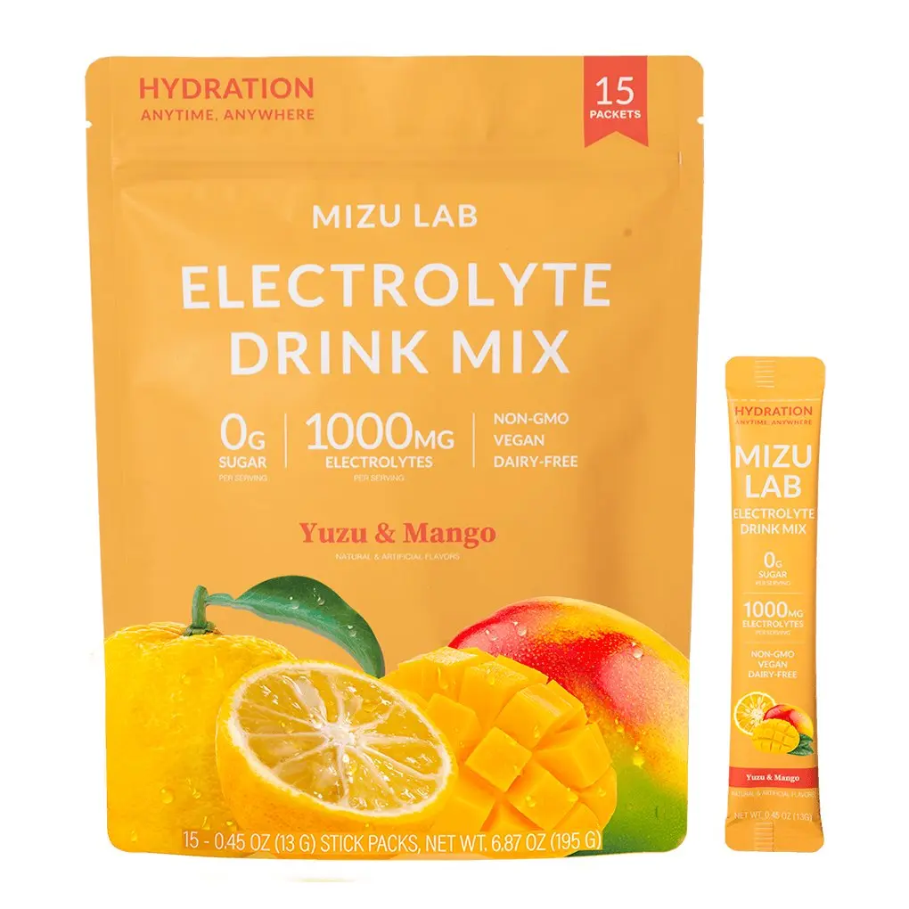 Yuzu & Mango Electrolytes | Zero Sugar [15 stick packs]