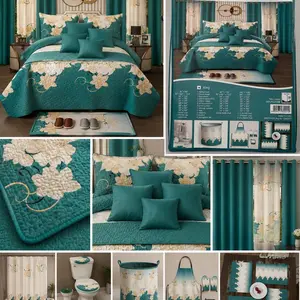 Complete 32 Bedspread and Bath Set with [Brand] machine wash white