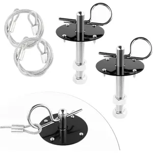 Car Hood Pins Kit-Stainless Steel, Quick Latch for Reducing Shaking, Universal for Most Cars, SUVs, Trucks (Black)