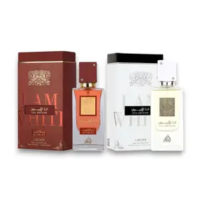 Lattafa Ana Abiyedh Scarlet & Ana Abiyedh White Unisex Eau De Parfum (EDP) - 60ml Alcohol Base Caramel Perfumes with Black Cherry, Bergamot, Pink Pepper & Floral Fragrance Notes