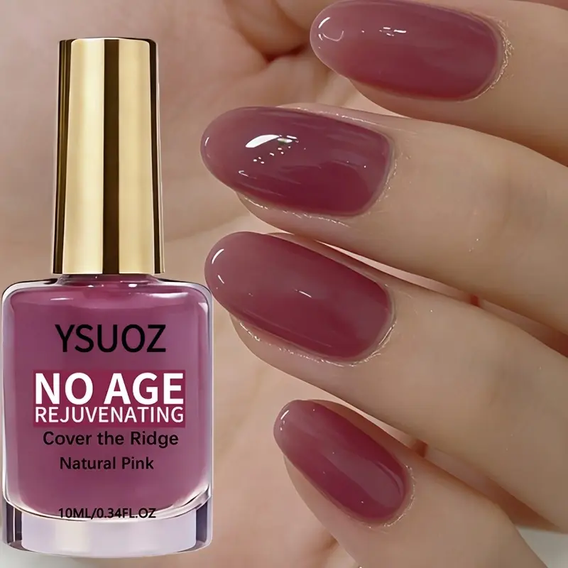 Deep Purple No-Cure Quick-Drying Transparent Nail Treatment Gel Polish - Strengthening, Smooth-Gliding, Suitable for Everyday Use