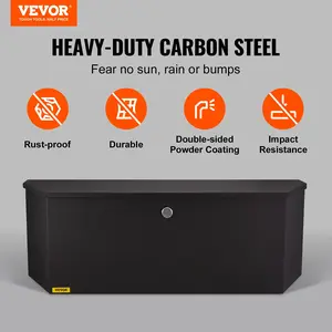 VEVOR Trailer Tongue Box, Carbon Steel Tongue Box Tool Chest, Heavy Duty Trailer Box Storage with Lock and Keys, Utility Trailer Tongue Tool Box for Pickup Truck Bed, RV Trailer, 36"x12"x12"