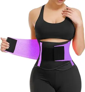 VENUZOR Waist Trainer Belt for Women - Purple & Black Waist Cincher Trimmer - Slimming Body Shaper Belt - Sport Girdle for Enhanced Support