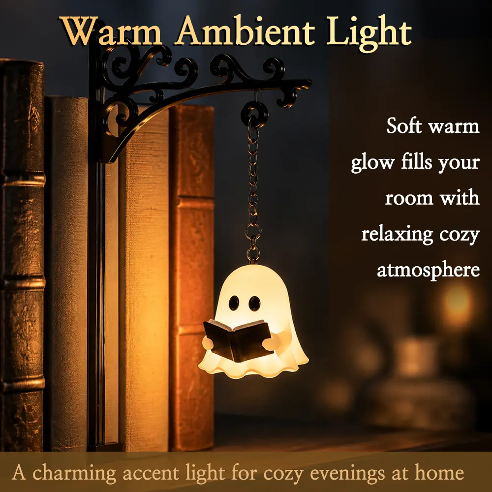 Tiny Library Lantern for Bookshelf, Mini LED Hanging Lamp with Warm Light, Cozy Book Nook Decor, Cute Home Decoration & Gift Idea