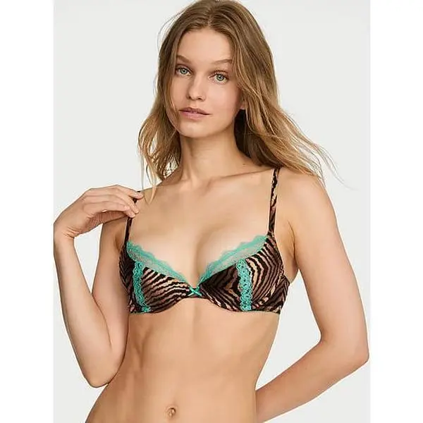 Victoria's Secret Tease Satin Lace-Trim Half-Cup Demi Bra