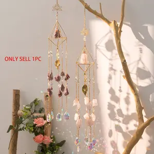 Crystal Light Catcher, Hanging Decorative Wind Chime Garden Courtyard Window Decor, Rainbow Maker Outdoor Indoor Decoration, Bohemian Style Prism