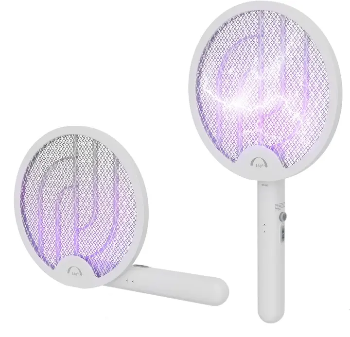 Foldable 2-in-1 Electric Fly Swatter & Insect Trap, USB Rechargeable with 3-Layer Safe Mesh and Purple Light, Ideal for Home, Patio, and Outdoor Camping, Insect Killers, Outdoor Mosquito Killer, Portable, Fly Trap, Usb Charge, Small Size, Compact, Compact