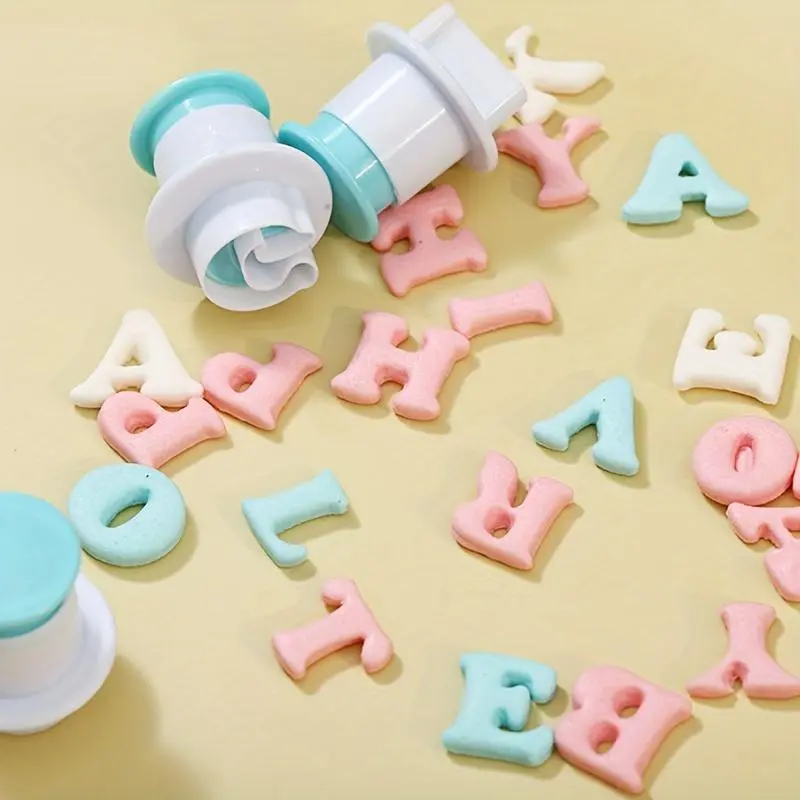 Alphabet & Number Cookie Fondant Cutter, 10/26pcs/set Plastic Mold Tool, Fondant Cake Prints, Baking Mold for Cake, Cookie, Pastry, Dessert, Pastry Decorating Tools, Baking Supplies