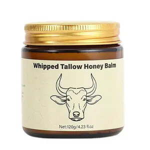 Bubble Grass Fed Beef Fat Honey Cream 4oz, Moisturizing Cream for Soft Smooth Skin, Handmade All Natural Hydrating Cream Moisturizer