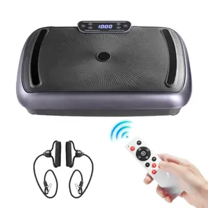 SummerWinsVEVOR Vibration Plate Exercise Machine, Full Body Vibrating Platform for Lymphatic Drainage and Weight Loss, Home Workout Fitness Equipment with 2 Resistance Bands, Body Shaker for Women Men, Blackdealsforyoudays
