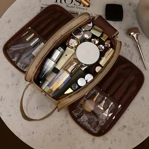 Multi-Compartment Cosmetic Storage Bag, Large-Capacity Zipper Makeup Organizer, Portable Travel Makeup Bag for Travel, Gym, Outings & Daily Use, Travel Cosmetic Bags