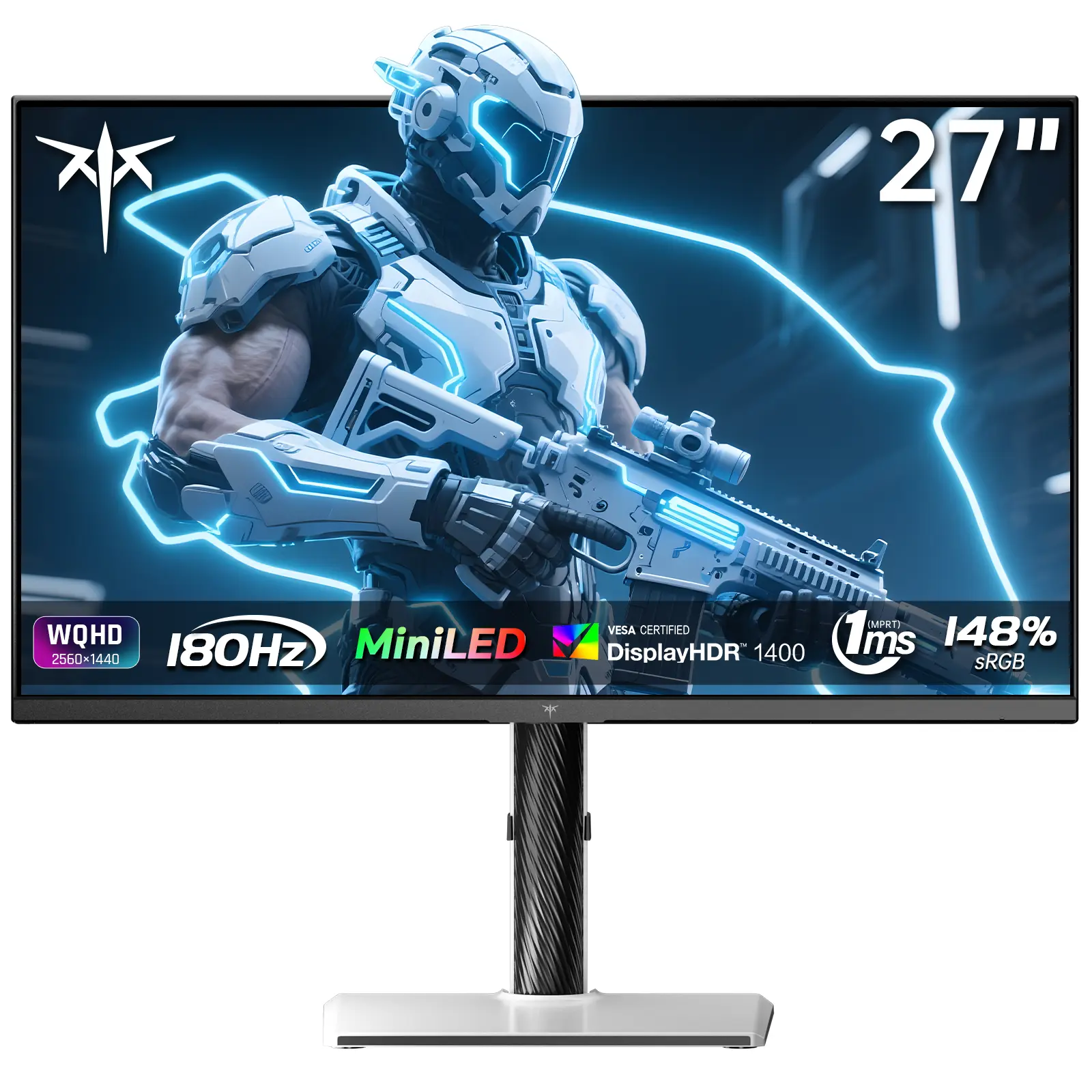 KTC Mini LED 27" 180Hz 2K HDR1400 Gaming Monitor, 1440P Monitor 2K, HDR1400, 180Hz, Adaptive Sync, 148% sRGB, HDMI 2.0 x 2, DisplayPort 1.4 x 1, Monitors Gamer with Height Angles Adjustable, M27T6, Monitors For Gaming