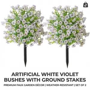 Artificial Flower Fake Plant Outdoor Decor, Spring Decoration, UV Resistant Daisy Plastic Plants, Artificial Shrubs, Suitable for Porch, Garden, Lawn