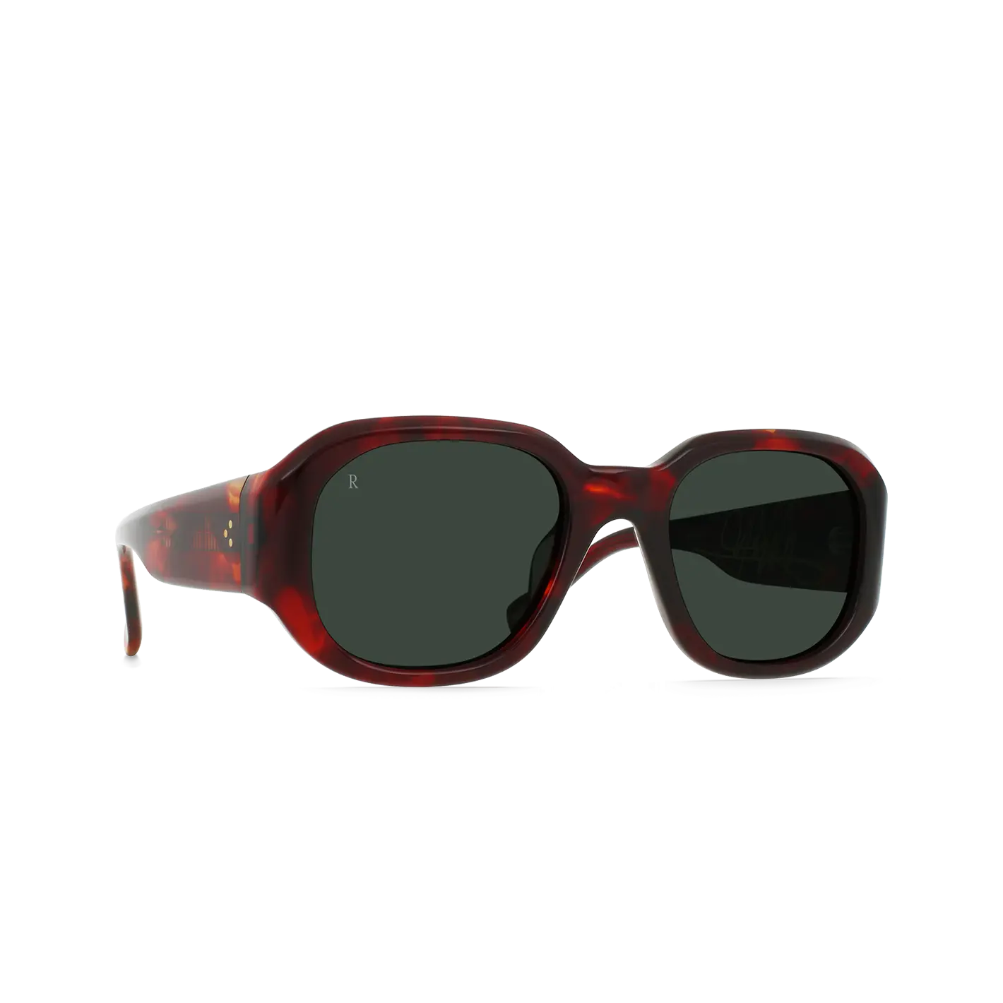RAEN Zouk-Negroni Green-53 Sunglasses Inspired by 60's & 70's Oversize Silhouettes with Sharp Geometric Angles and Smooth Beveling