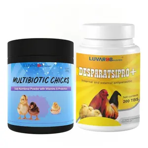 2 in 1 Nutritional Support pack for chicks & Poultry Herbal Digestive Support 200 tablets + Multivitamin with Electrolytes, Probiotics and Probiotic 350 Gr for Birds