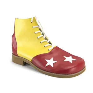 FUNTASMA CLOWN-02 Yellow-Red Pu Clown Shoes Western Boots Cowboy Boots Footwear, Lace, Flat