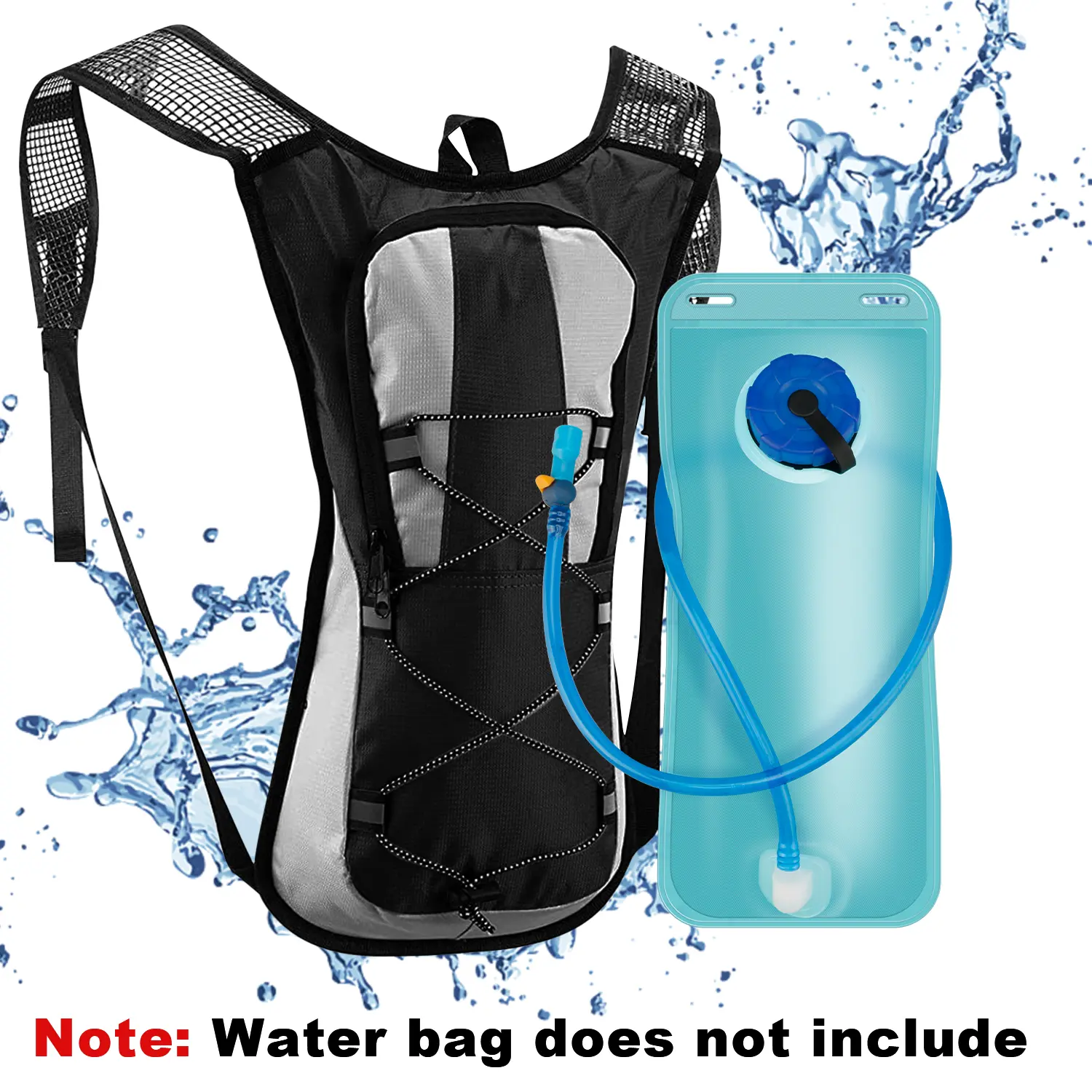 summerwins Military-Grade 2L Hydration Backpack, Comfortable Tactical Outdoor Gear with Multiple Zippers, Weatherproof Design, Adjustable Padded Shoulder Straps for Running/Hiking (Water Bladder Not Included)