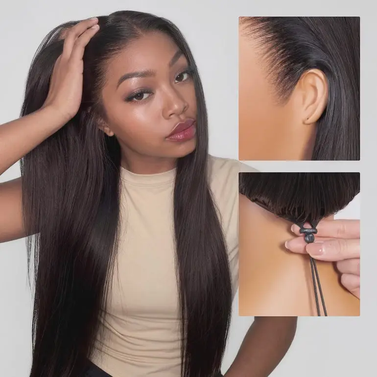 Megalook 13x6 HD Pro Lace Glueless Wig | Zero-Wear Truly Snap & Go Straight 100% Human Hair Seamless Fit All Skins