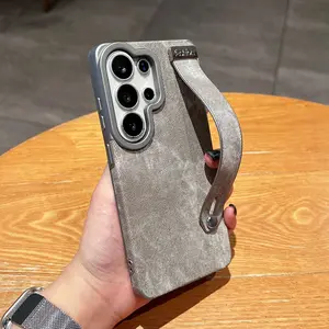 High-Quality Denim Texture Wrist Strap Phone Case for Samsung Galaxy S26Ultra S25Ultra S24Ultra S23Ultra S22Ultra S25Plus S24Plus, Wireless Charging, Stand, Anti-Slip, Shockproof