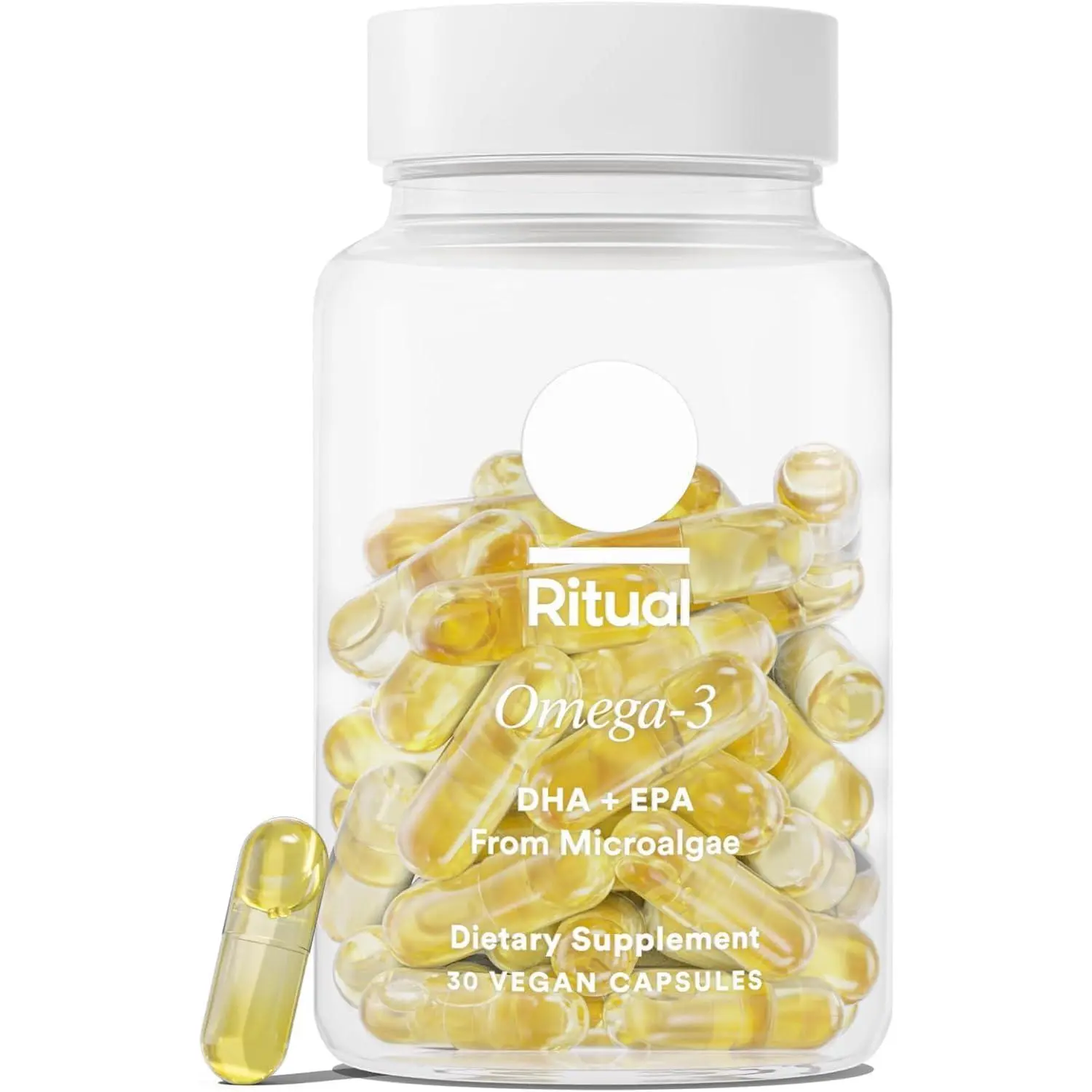 Ritual Vegan Omega 3 Supplement - Science-Backed Dose of DHA and EPA - Bioavailable Omega-3 from Algae Oil - Brain, Heart, and Eye Health Support** - Citrus - 30 Capsules - 30 Servings