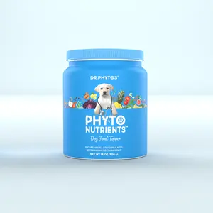 Dr. Phytos All Natural Dog Food Topper - 40 Whole Food Fruits Vegetables Fibers and Spices - Supports Gut Health Digestion Skin and Coat - Grain Free Gluten Free - Freeze Dried - All Breeds All Ages