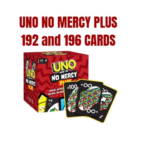 UNO No Mercy Card Game with Takeaway Storage Tin – Includes Extra Cards, Tougher Rules & Punishments – Fun for Kids, Adults & Family Game Nights