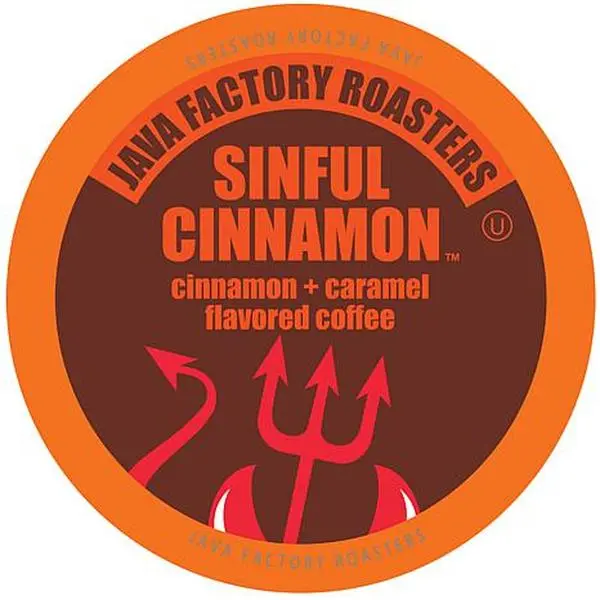 Two Rivers Coffee Java Factory Sinful Cinnamon K-Cups Cinnamon and Caramel - 40-Count