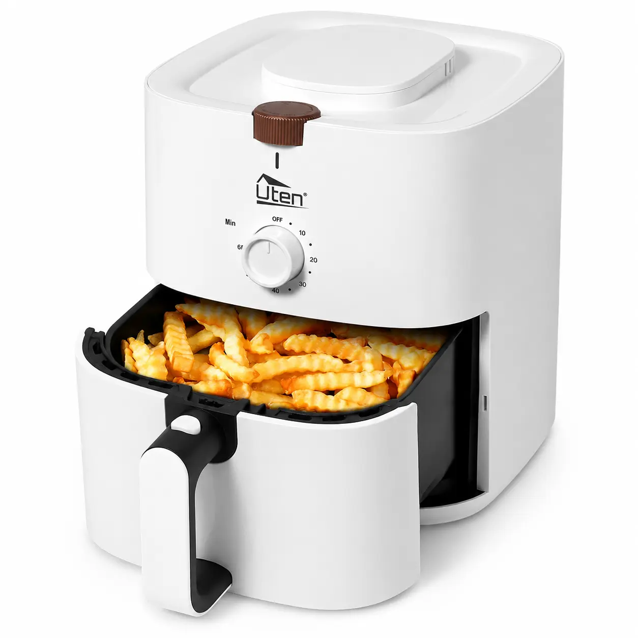 Uten 4.2QT Kitchen Air Fryer for Small Families, Healthy Oil-Free Cooking, Easy Controls, Adjustable Temperature, Timer, Fast Meal Prep & Quick and Efficient Meal Preparation