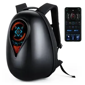 Gelrova Motorcycle LED Backpack Sea Heart Series Durable Stylish with Ozone Odor Control & LED Display for Personalized Messages