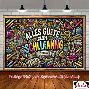 2D Flat Banner 1pc, Vibrant "Happy Back - to - School"   Party Banner - Colorful School - Themed Decor Pencils & Books, Ideal Holiday Parties, Home & Garden Celebrations, Studio Backdrop, Outdoor Events