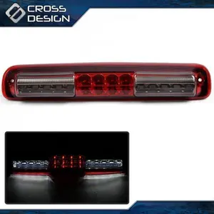 CROSSDESIGN 3rd Brake Light Cargo Lamp Red/Smoke Lens Fit For 1999-06 Silverado GMC Sierra