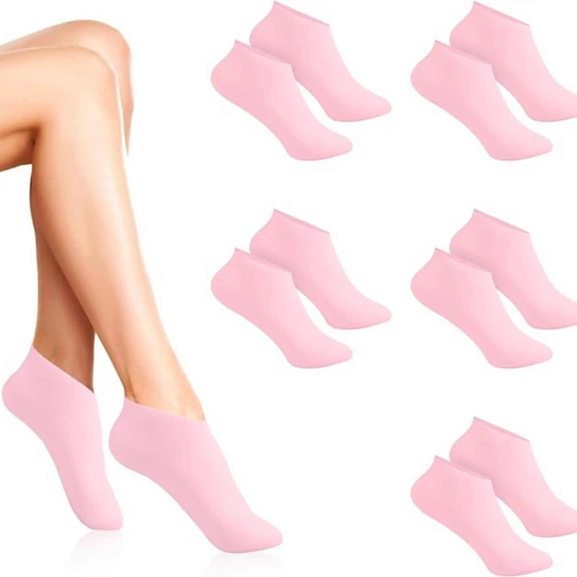 5 Pairs Silicone Socks for Women, Silicone Foot Socks for Soft Foot Care, Silicone moisturizing Socks for Dry Cracked Feet Woman Womenswear Comfortable