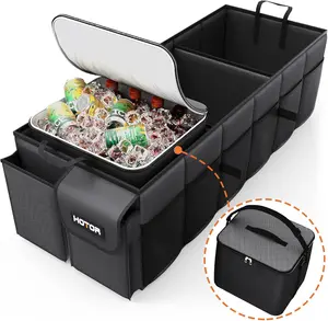 Trunk Organizer, Sturdy Foldable with Cooler for Car & SUV, 3 Compartments, Black, 30.90”×12.60”×10.63” Trunk Organizer, Sturdy Foldable with Cooler for Car & SUV, 3 Compartments, Black, 30.90”×12.60”×10.63”