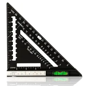 7-Inch Aluminum Rafter Square with Leveling Function - Carpenter Woodworking Layout Tool, Stainless Steel Measuring Ruler for Sports & Outdoor Strength Training Setup