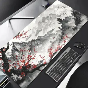Sakura Scenery Mouse Pad Large Anti-Slip Rubber Gaming MousePad Durable Thick Seam Edge Suitable for Office and Gaming Desk Mats Desktop Accessory