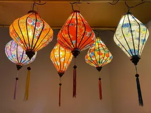 6 Pcs Hoi An Waterprvoof Lanterns 35cm Floral Pattern