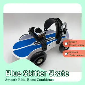 Blue Strap-on Skitter Skate - Wearable Roller Skates for Shoes - Adjustable Unisex Street Skates for Indoor/Outdoor Skating