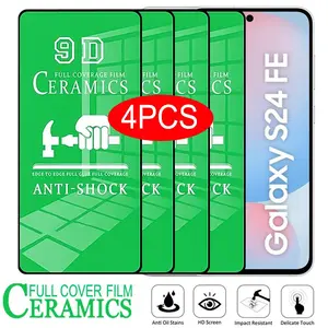 4PCS Ceramic Film For Samsung Galaxy S24 Fe S23 S22 Plus S21 S20 Fe A71 A51 A72 A12 A32 A22 A52 Full Cover Screen Protector Film