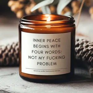 Inner Peace Begins With Four Words Candle, Funny Candles, Best Friend Gift, Funny Quotes, Adult Humor Gift