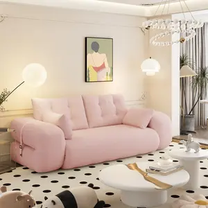 78.7" 3-in-1 Foldable Sofa Bed with Teddy Fabric & Foam Filling, Multi-Functional Sleeper Couch for Living Room & Guest Room