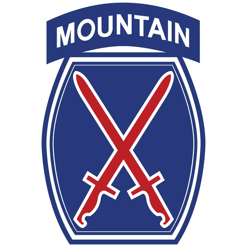 10th Mountain Division Military Vinyl Decal Stickers, 3 1/4" w x 5" h for DIY Scrapbooking & Stamping Projects