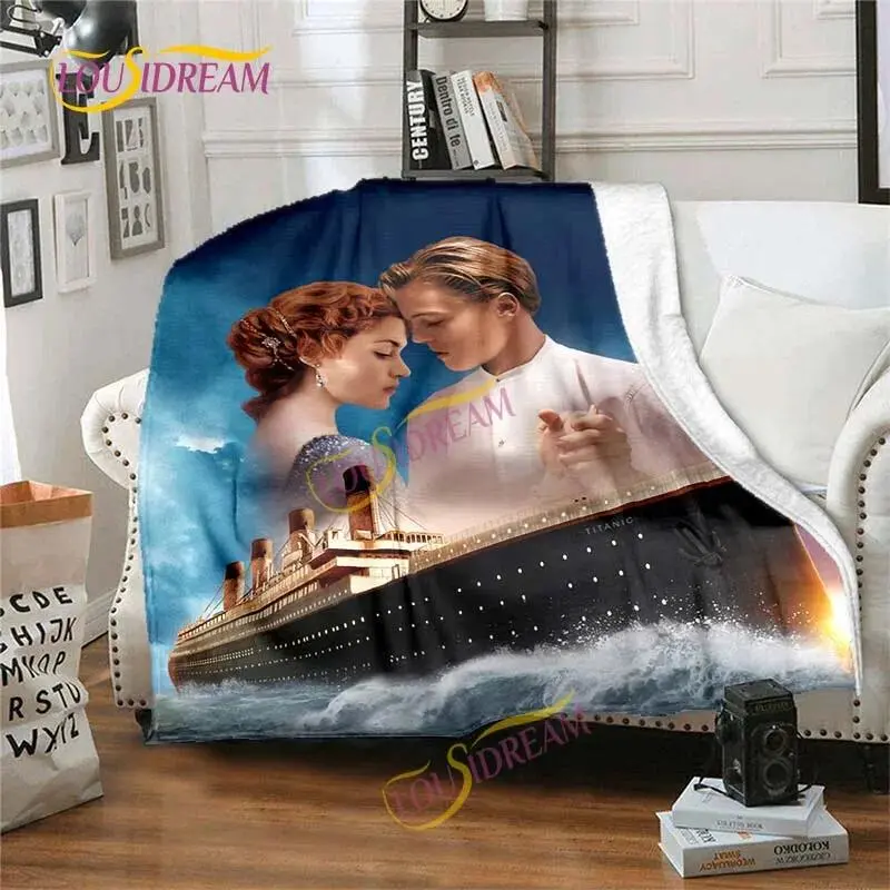 Beautiful love Titanic characters Rose DeWitt Bukater and Jack Dawson bed blanket hiking picnic quilt bedspread  blanket
