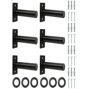 Fitness equipment  Wall Mounted Plate Holder Fit 2inch Plates With Protective Rubber Pad Max Weight Capacity 300 Lb Mounting Hardware Included 6PCS Strength training