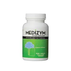 Medizym Pancreatin Vitamin Dietary Supplement Tablets - Drug-Free, Balanced Inflammation & Immune System Support - 200 Count