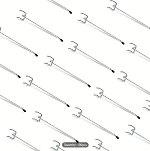 100pcs, 6 Inch Pegboard Accessories Organizer Kit, Heavy Duty Galvanized Pegboard Hooks Suitable For 1/8 And 1/4 Inch Pegboard, Metal Peg Board Hooks For Garage, Office, Kitchen