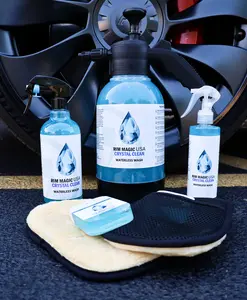 Rim Magic USA Crystal Clean Waterless Car Wash Ultimate Bundle -  Crystal Flow Sprayer (67.63 oz  Manual Pump Sprayer), 16 oz, 8 oz, and two travel packs