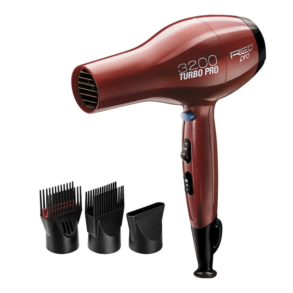 Red PRO 3200 Turbo Pro Hair Dryer 3 Styling Attachments